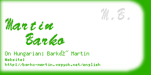 martin barko business card